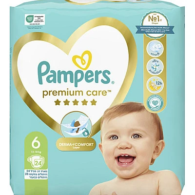 פמפרס פרימיום חיתולים מידה 6 Pampers