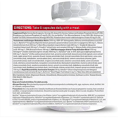 Alpha King Immortal תמיכה מלאה בהורמונים גבריים 180 כמוסות - מבית Force Factor