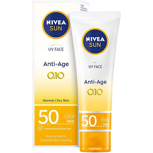 ניוואה SUN קרם הגנה SPF50 לפנים Q10 אנטי אייג'ינג 50 מ"ל - מבית NIVEA