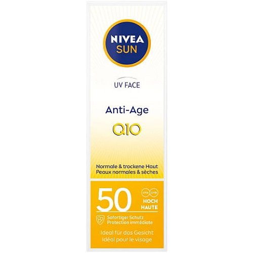 ניוואה SUN קרם הגנה SPF50 לפנים Q10 אנטי אייג'ינג 50 מ"ל - מבית NIVEA