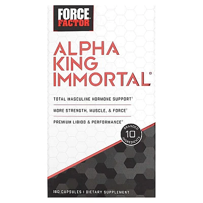Alpha King Immortal תמיכה מלאה בהורמונים גבריים 180 כמוסות - מבית Force Factor