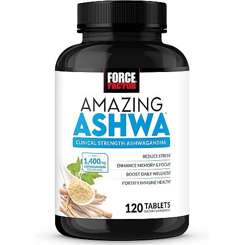 Amazing Ashwa אשווגנדה פלוס 120 טבליות - מבית Force Factor Amazing Ashwa אשווגנדה פלוס 120 טבליות - מבית Force Factor