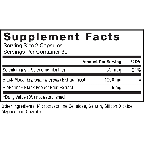 Black Maca מאקה שחורה 60 כמוסות - מבית Force Factor