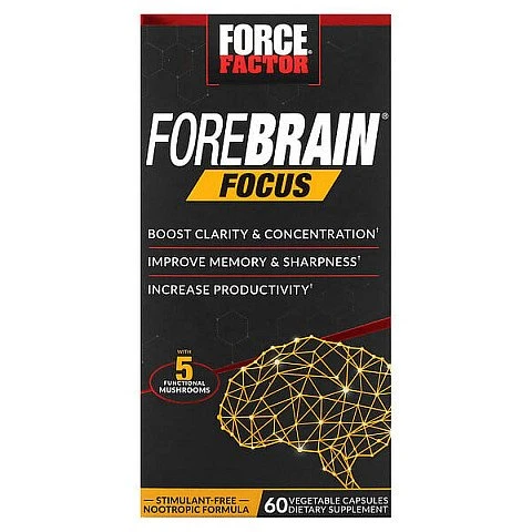 Forebrain Focus שיפור הזיכרון והריכוז 60 כמוסות צמחיות - מבית Force Factor Forebrain Focus שיפור הזיכרון והריכוז 60 כמוסות צמחיות - מבית Force Factor