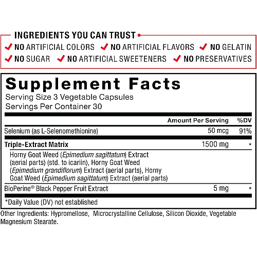 Fundamentals Horny Goat Weed Max הגדלת הליבידו 120 טבליות - מבית Force Factor
