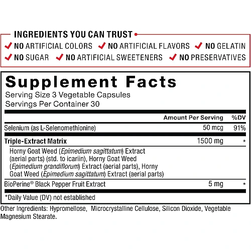 Fundamentals Horny Goat Weed Max הגדלת הליבידו 120 טבליות - מבית Force Factor