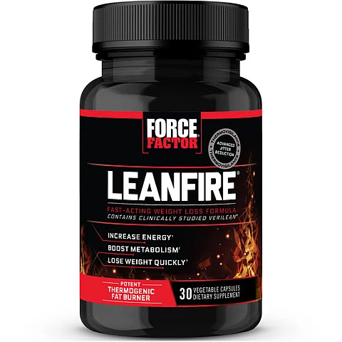 LeanFire נוסחה לירידה במשקל פעולה מהירה 30 כמוסות צמחיות - מבית Force Factor LeanFire נוסחה לירידה במשקל פעולה מהירה 30 כמוסות צמחיות - מבית Force Factor