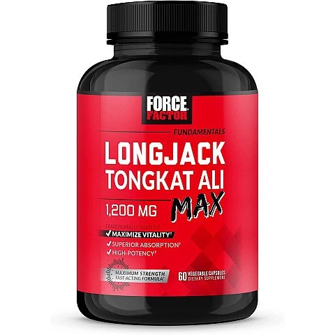 LongJack Tongkat Ali לונג-ג'ק טונגקט-אלי 1200 מ"ג 60 כמוסות צמחיות - מבית Force Factor LongJack Tongkat Ali לונג-ג'ק טונגקט-אלי 1200 מ"ג 60 כמוסות צמחיות - מבית Force Factor