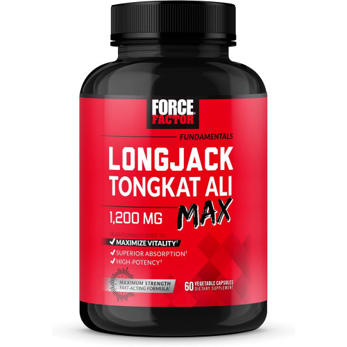 LongJack Tongkat Ali לונג-ג'ק טונגקט-אלי 1200 מ"ג 60 כמוסות צמחיות - מבית Force Factor