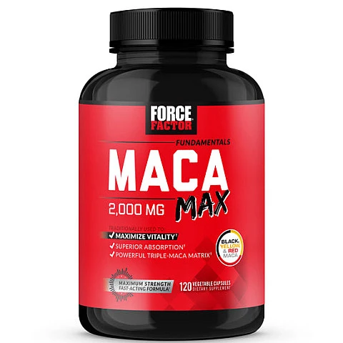 MACA מקסימום מאקה 2000 מ"ג 120 כמוסות צמחיות - מבית Force Factor MACA מקסימום מאקה 2000 מ"ג 120 כמוסות צמחיות - מבית Force Factor
