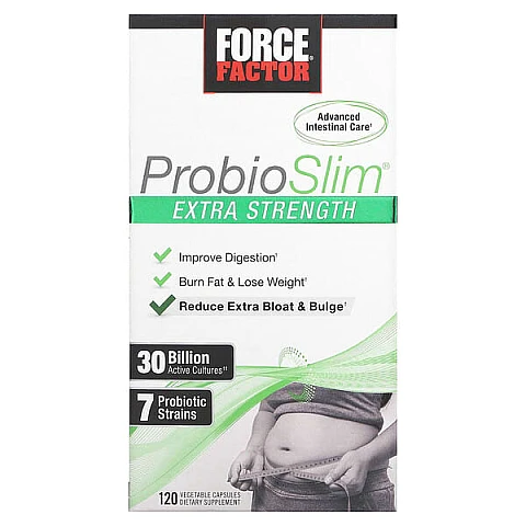 ProbioSlim פרוביוטיקה לירידה במשקל 30 מיליארד 120 כמוסות צמחיות - מבית Force Factor ProbioSlim פרוביוטיקה לירידה במשקל 30 מיליארד 120 כמוסות צמחיות - מבית Force Factor