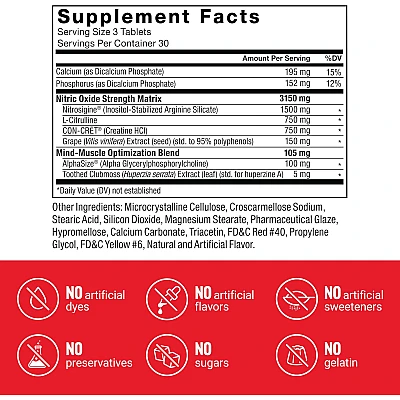 Volcano Extreme בונה שרירים עוצמתי עם NOx תכולה 90 טבליות - מבית Force Factor
