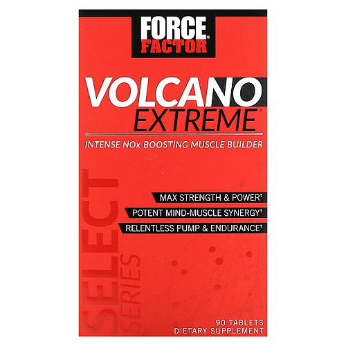 Volcano Extreme בונה שרירים עוצמתי עם NOx תכולה 90 טבליות - מבית Force Factor