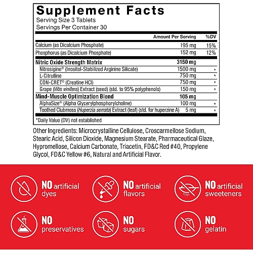 Volcano Extreme בונה שרירים עוצמתי עם NOx תכולה 90 טבליות - מבית Force Factor