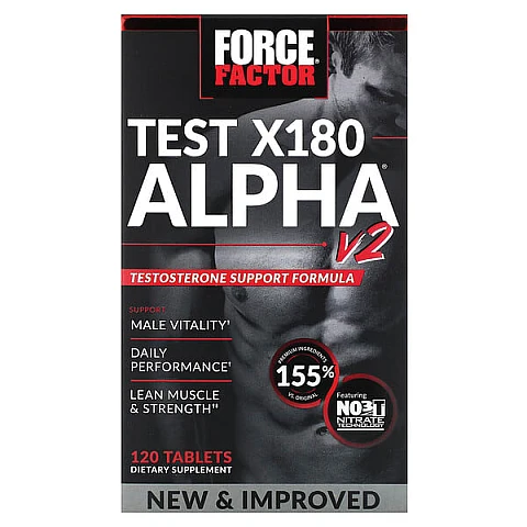אלפה מגביר טסטוסטרון גרסה 2 - 120 טבליות - מבית Force Factor אלפה מגביר טסטוסטרון גרסה 2 - 120 טבליות - מבית Force Factor