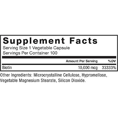 ביוטין 10000 מק"ג 100 כמוסות צמחיות - מבית Force Factor