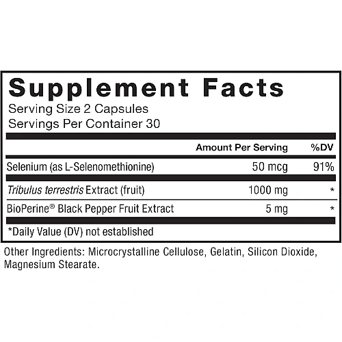 טריבולוס קוטב מצוי (Tribulus Terrestris) טסטוסטרון 60 כמוסות - מבית Force Factor