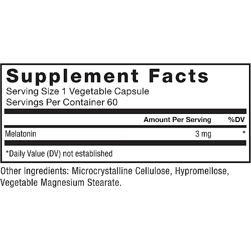 מלטונין 3 מ"ג עזר שינה - 60 כמוסות צמחיות - מבית Force Factor
