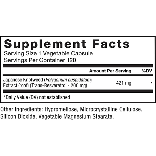 רזברטרול 200 מ"ג 120 כמוסות צמחיות - מבית Force Factor