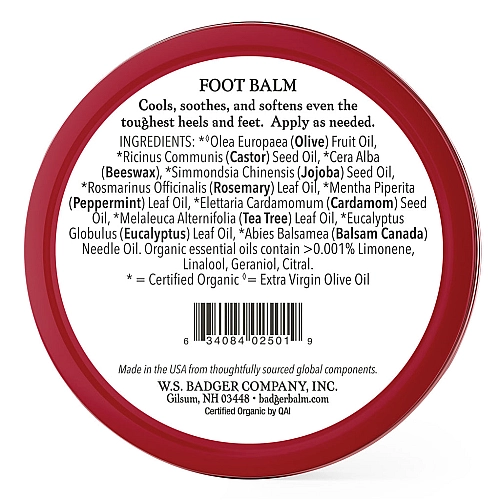 משחה אורגנית לכפות הרגליים מנטה ועץ תה 56 גרם - מבית Badger