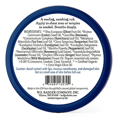 תערובת ארומטית לחזה תערובת אקליפטוס 56 גרם - מבית Badger