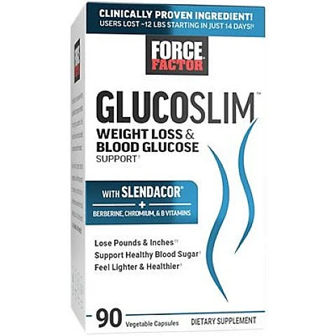Glucoslim תומך בירידה במשקל ובסוכר בדם - 90 כמוסות צמחיות - מבית Force Factor Glucoslim תומך בירידה במשקל ובסוכר בדם - 90 כמוסות צמחיות - מבית Force Factor