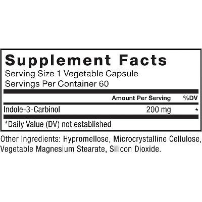 אינדול-3-קרבינול 200 מ"ג 60 כמוסות צמחיות - מבית Force Factor