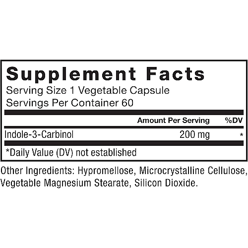אינדול-3-קרבינול 200 מ"ג 60 כמוסות צמחיות - מבית Force Factor