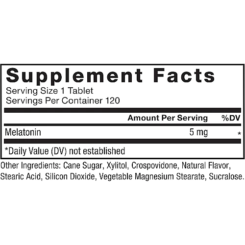מלטונין 5 מ"ג  טעם דובדבן 120 טבליות לעיסה - מבית Force Factor