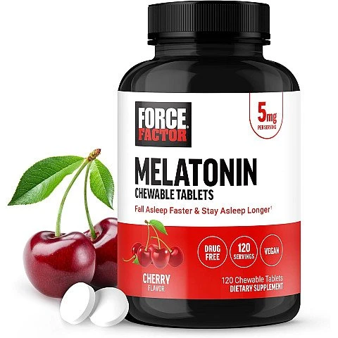 מלטונין 5 מ"ג  טעם דובדבן 120 טבליות לעיסה - מבית Force Factor