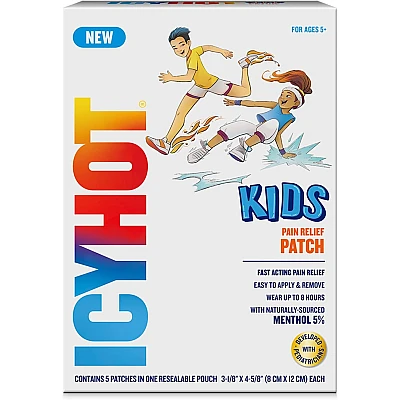 מדבקות להקלה על כאבים לילדים לגילאי 5 ומעלה - 5 מדבקות - Icy Hot