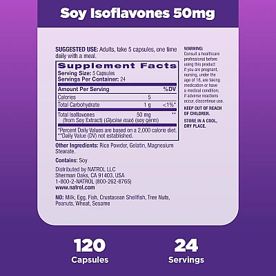 איזופלבונים סויה 50 מ"ג 120 כמוסות - מבית Natrol