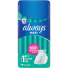 אולוויז תחבושות היגייניות עם כנפיים מקסי נורמל פלוס 16 יחידות