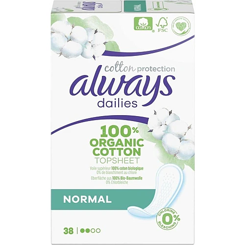 אולווייז מגן תחתון אורגנית כותנה נורמל 56 יחידות