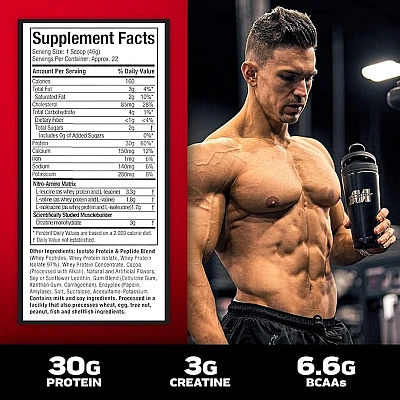 חלבון מי גבינה איזולט Nitro-Tech‎ בטעם שוקולד חלב - 998 גרם - מבית MuscleTech