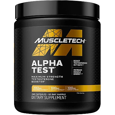 Alpha Test טסטוסטרון לגבר 240 כמוסות - מבית MuscleTech