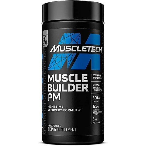 Muscle Builder PM תוסף תזונה להתאוששות השרירים לשעות הלילה 90 כמוסות - מבית MuscleTech