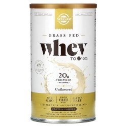 אבקת חלבון סולגאר מֵי גבינה Whey To Go ללא טעם - משקל 377 גרם מבית SOLGAR