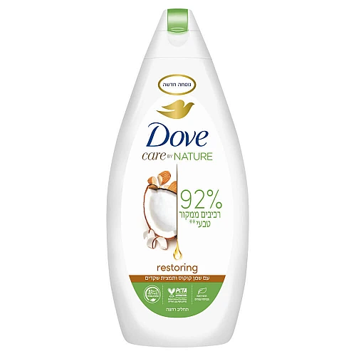 דאב תחליב רחצה עם שמן קוקוס ותמצית שקדים 750 מ"ל - מבית DOVE