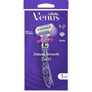 ג'ילט ונוס DELUXE SMOOTH סווירל מכשיר גילוח רב פעמי + סכין 1 - מבית Gillette