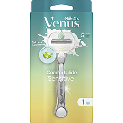 ג'ילט ונוס מכשיר גילוח קומפורט גלייד סנסיטיב + סכיו 1 - מבית Gillette