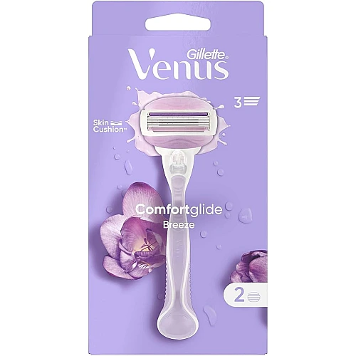 ג'ילט ונוס קומפורט גלייד בריז מכשיר גילוח רב פעמי 3 להבים - 1 מכשיר + 2 סכינים - מבית Gillette