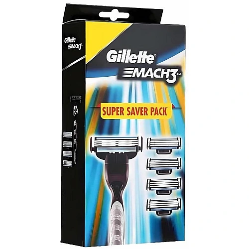 ג'ילט מאך 3 מכשיר גילוח + 5 סכינים רב פעמיים - מבית Gillette