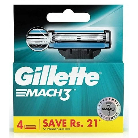 ג'ילט מאך 3 סכיני גילוח רב פעמי 4 סכינים - מבית Gillette ג'ילט מאך 3 סכיני גילוח רב פעמי 4 סכינים - מבית Gillette