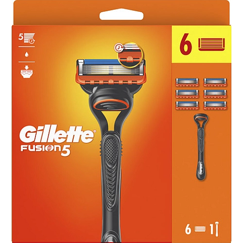 ג'ילט פיוז'ן 5 מכשיר + 6 סכיני גילוח - מבית Gillette