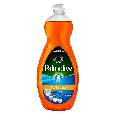 פלמוליב נוזל לניקוי כלים מסיר שומן 4 ב-1 כתום 750 מ"ל - מבית Palmolive