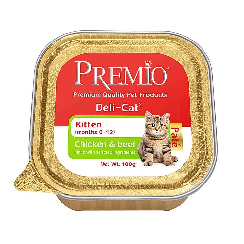 פרמיו מעדן בקר וכבד במרקם פטה לחתלתול 100 גרם - מבית PREMIO