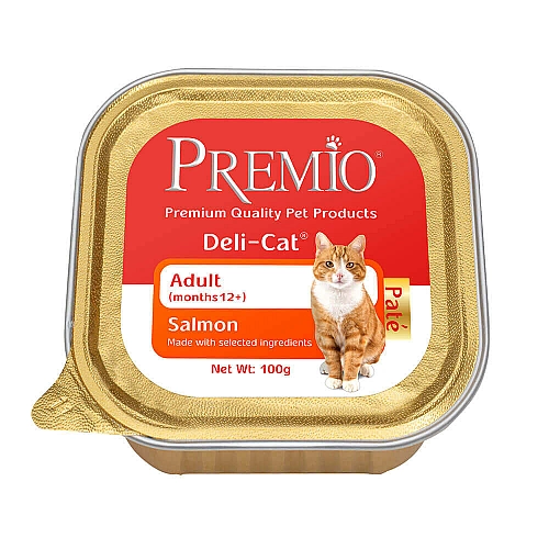 פרמיו מעדן סלמון במרקם פטה לחתול בוגר 100 גרם - מבית PREMIO