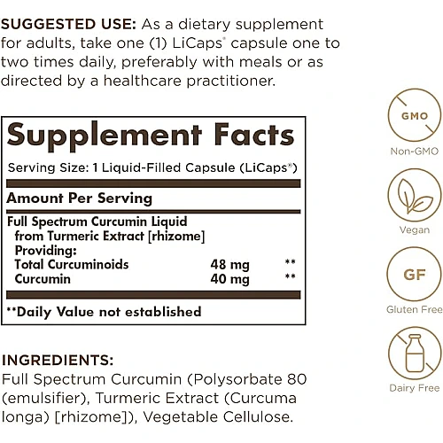 כורכומין ספקטרום סופט ג'ל סולגאר - 30 כמוסות רכות - מבית SOLGAR