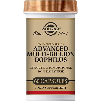 פרוביוטיקה סולגאר נוסחת מולטי ביליון-דופילוס מתקדמת - 60 כמוסות מבית SOLGAR